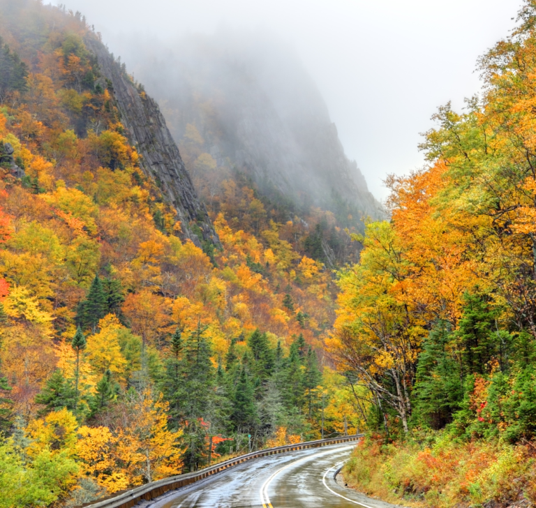En la imagen se muestran las carreteras de New Hampshire