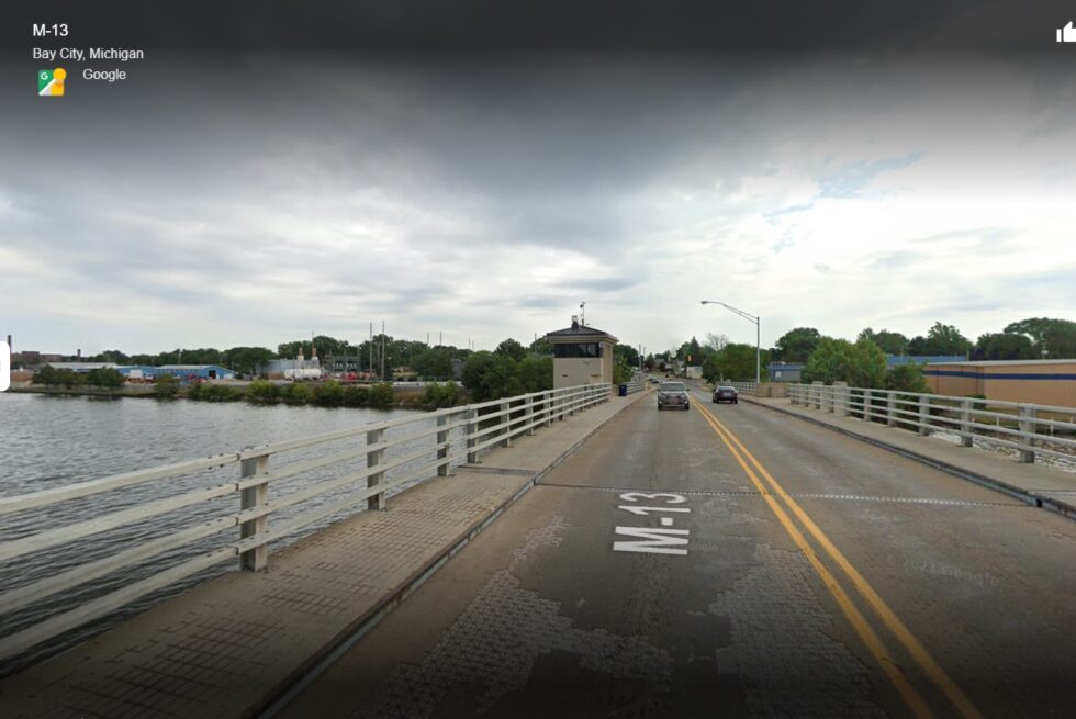 Lafayette Avenue Bascule Bridge in Bay City, Michigan. Photo Credit: Google Street View.