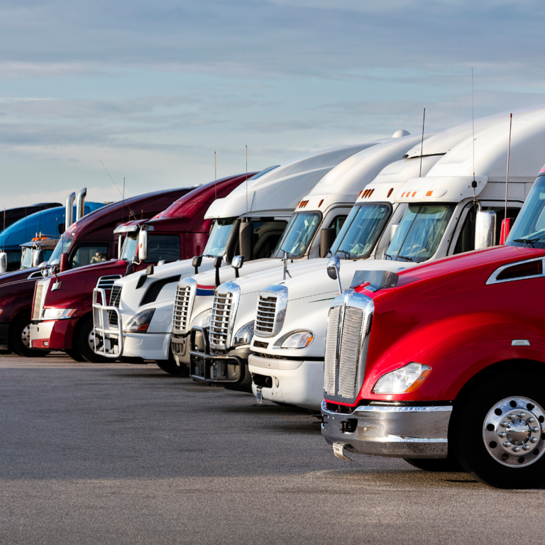 En la imagen se muestra un grupo de camiones