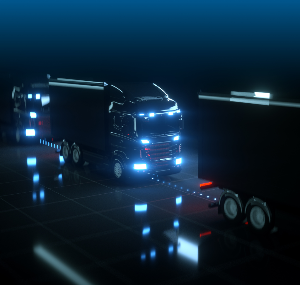 En la imagen se muestra una simulación de camión autónomo