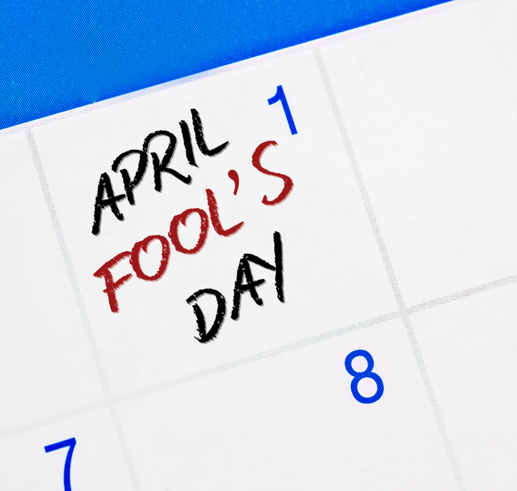 En la imagen se muestra un calendario marcando la fecha de April Fools' Day
