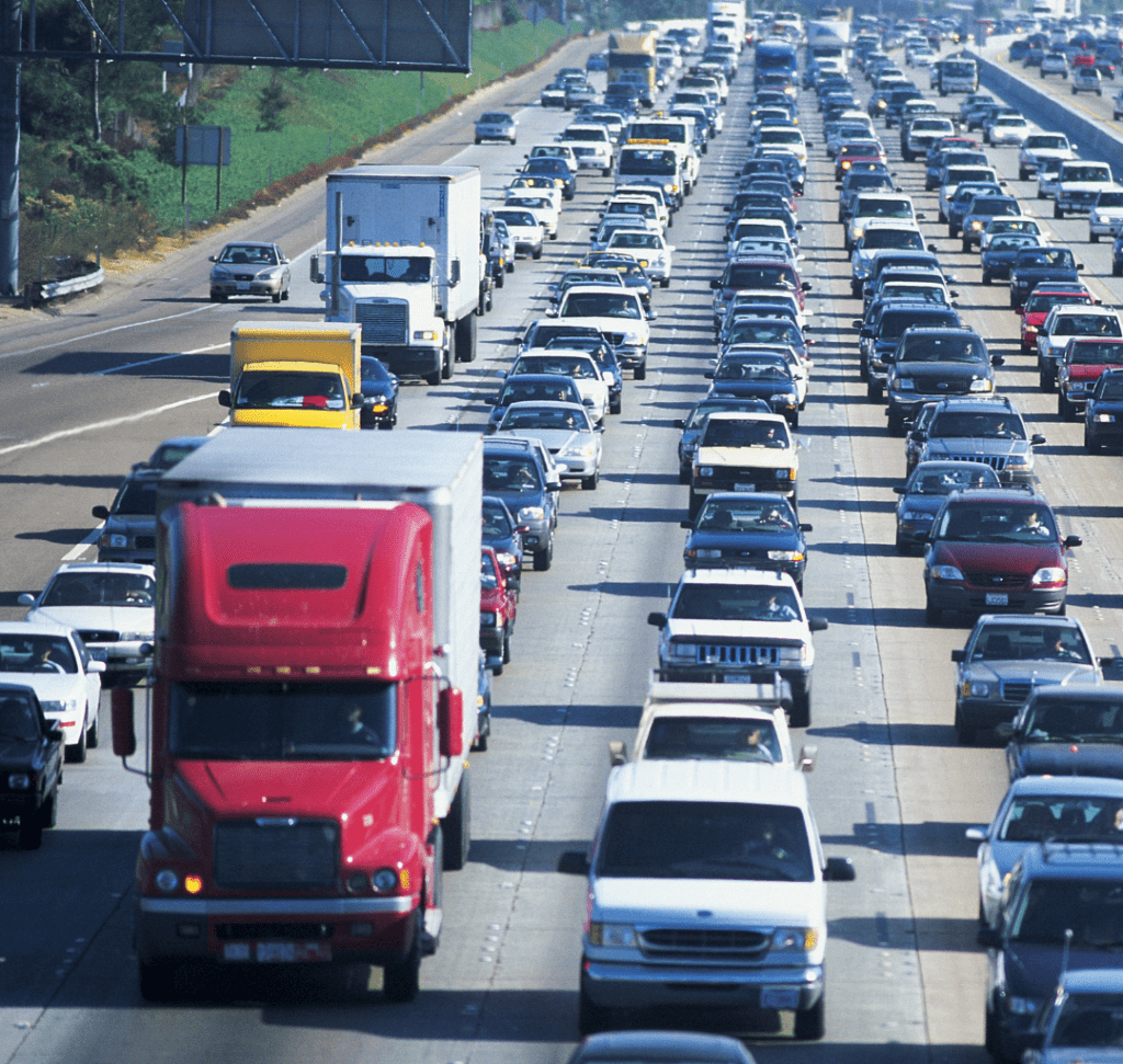 En la imagen se muestra una congestión de tráfico