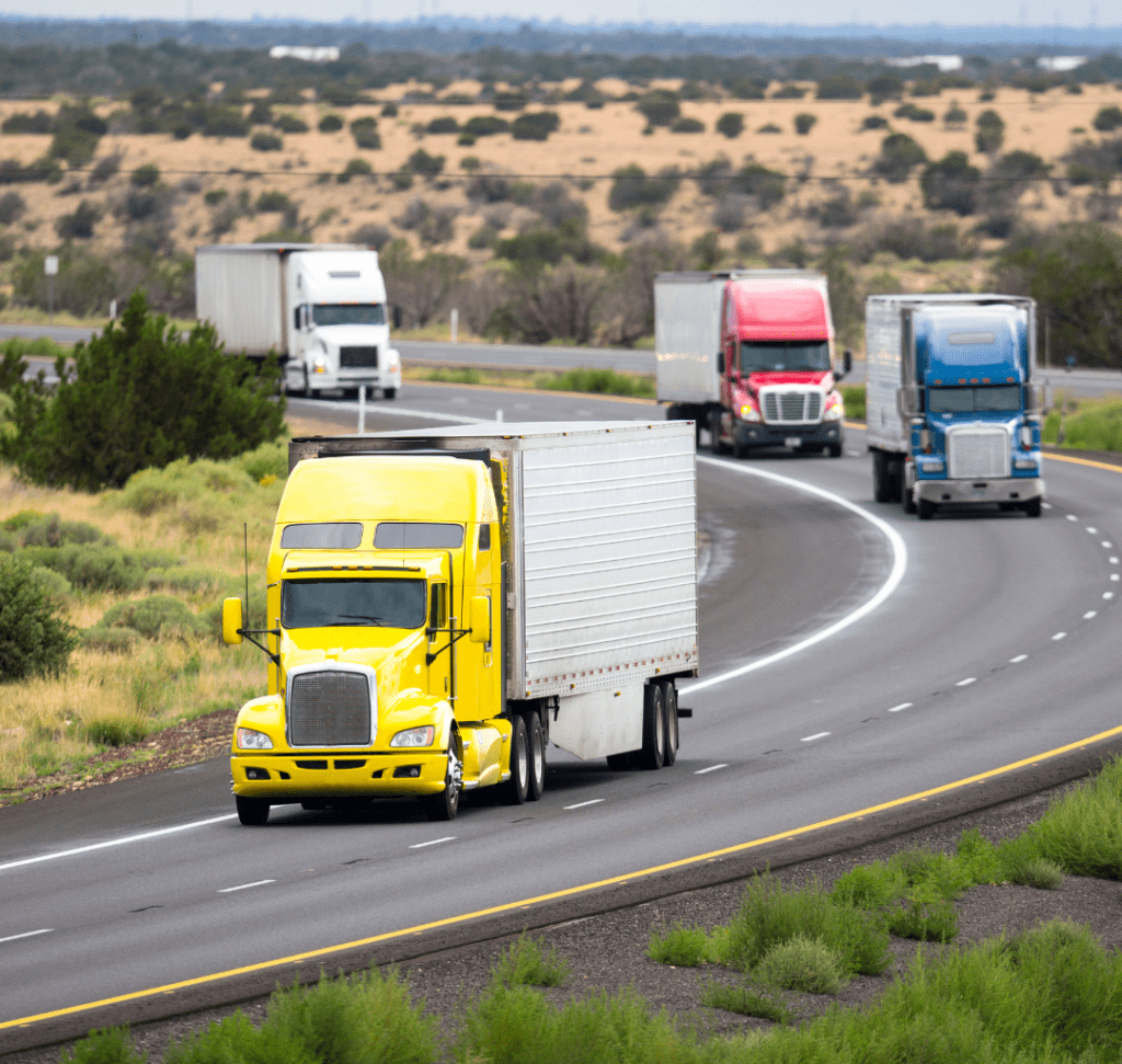 En la imagen se muestran camiones