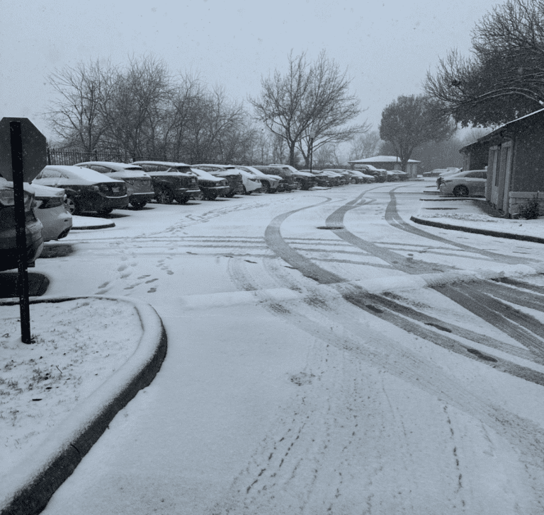 En la imagen se muestra una ciudad nevada