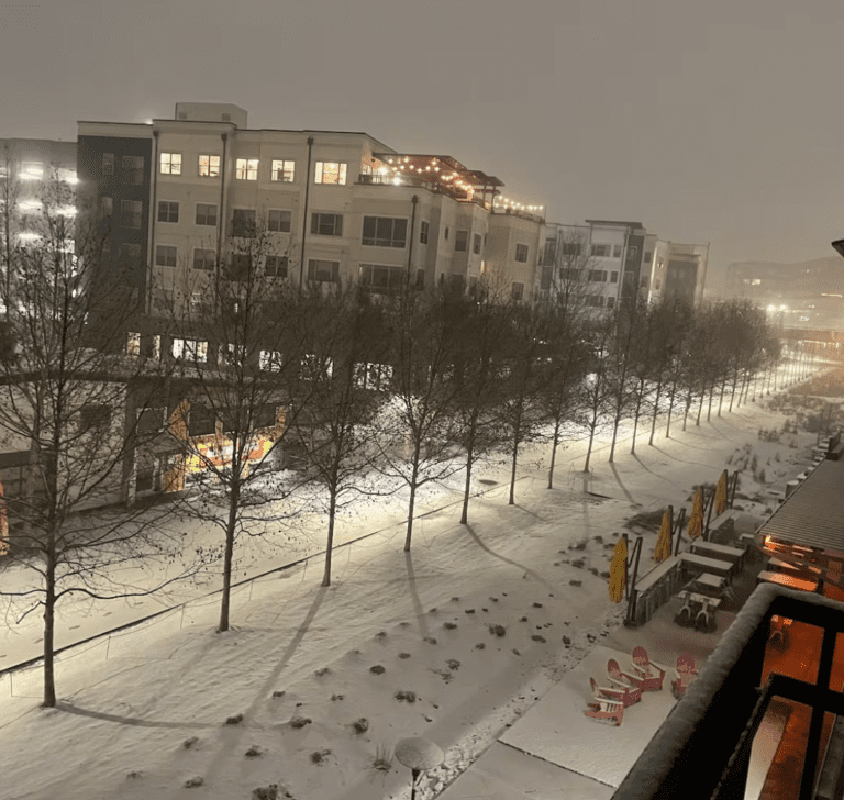En la imagen se muestra una ciudad nevada