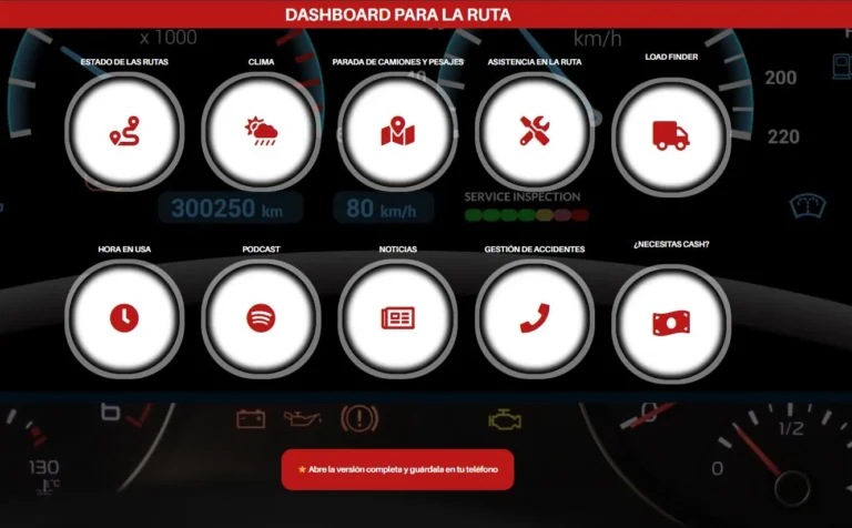 Dashboard para la ruta: todo lo que necesita un camionero en un solo lugar